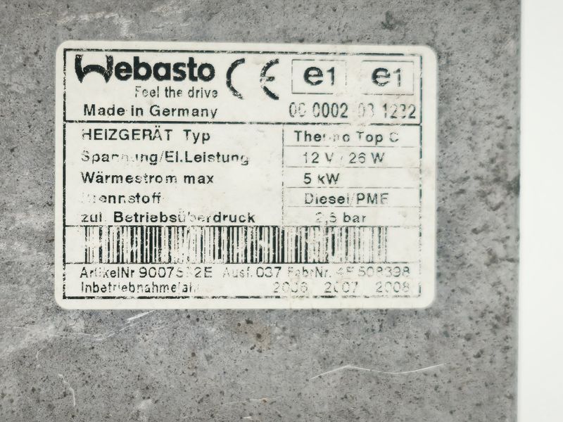 Обігрівач салону Webasto Volkswagen T5 7H0815071E 7H0815071E фото